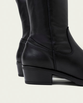 BOTAS DE PIEL CON CREMALLERA MÓNICA NEGRO