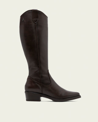 BOTAS DE PIEL NEGRO CON CREMALLERA MÓNICA MOKA