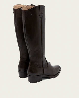 BOTAS DE PIEL NEGRO CON CREMALLERA MÓNICA MOKA