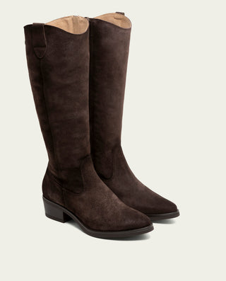 BOTAS DE PIEL CON CREMALLERA MANUELA MOKA
