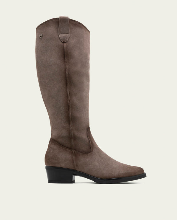 BOTAS DE PIEL CON CREMALLERA MANUELA GRIS