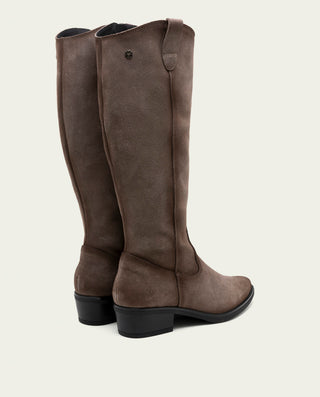 BOTAS DE PIEL CON CREMALLERA MANUELA GRIS