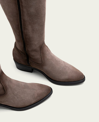 BOTAS DE PIEL CON CREMALLERA MANUELA GRIS