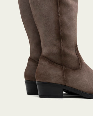 BOTAS DE PIEL CON CREMALLERA MANUELA GRIS