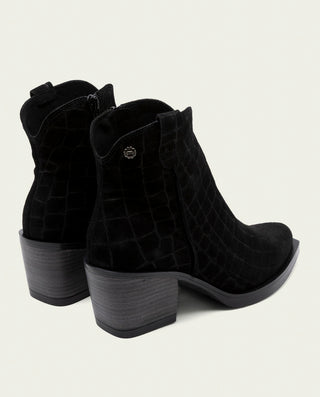 BOTINES COWBOY DE PIEL CON CREMALLERA NOELIA NEGRO