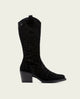 BOTAS COWBOY DE PIEL NEGRO CON CREMALLERA NURIA