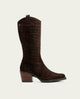 BOTAS COWBOY DE PIEL CON CREMALLERA NURIA MOKA