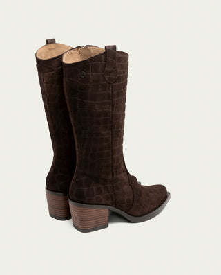 BOTAS COWBOY DE PIEL CON CREMALLERA NURIA MOKA
