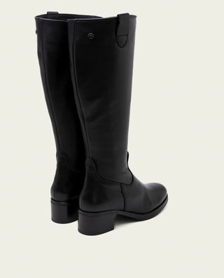 BOTAS DE PIEL DE TACÓN CON CREMALLERA OLIVIA NEGRO