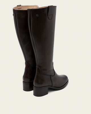 BOTAS DE PIEL DE TACÓN OLIVIA MOKA