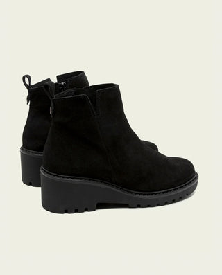 BOTINES DE PIEL CON CUÑA Y CREMALLERA PAULA NEGRO