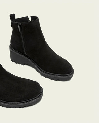 BOTINES DE PIEL CON CUÑA Y CREMALLERA PAULA NEGRO