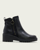 BOTINES DE PIEL CON CUÑA Y CREMALLERA PAZ NEGRO