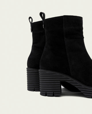 BOTINES DE PIEL DE TACÓN CON CREMALLERA SALMA NEGRO