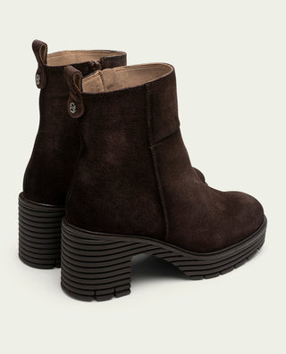 BOTAS DE SERRAJE CON CREMALLERA SALMA MOKA