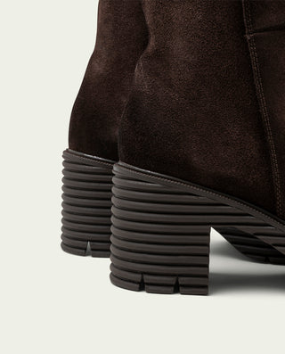 BOTAS DE SERRAJE CON CREMALLERA SALMA MOKA
