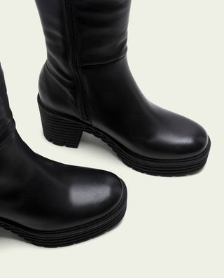 BOTAS DE PIEL CON CREMALLERA SONIA NEGRO