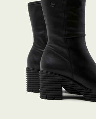 BOTAS DE PIEL CON CREMALLERA SONIA NEGRO