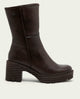 BOTAS DE PIEL CON CREMALLERA SONIA MOKA