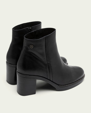 BOTINES DE PIEL DE TACÓN TERESA NEGRO