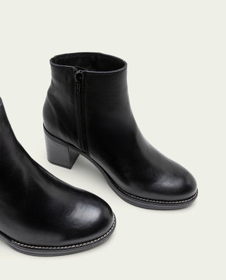 BOTINES DE PIEL DE TACÓN TERESA NEGRO