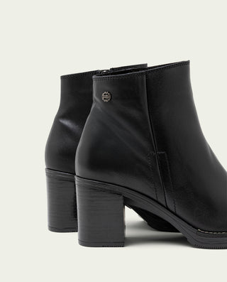 BOTINES DE PIEL DE TACÓN TERESA NEGRO