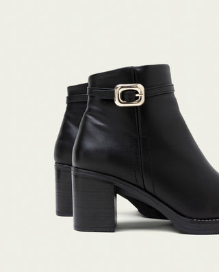 BOTINES DE PIEL DE TACÓN TATIANA NEGRO