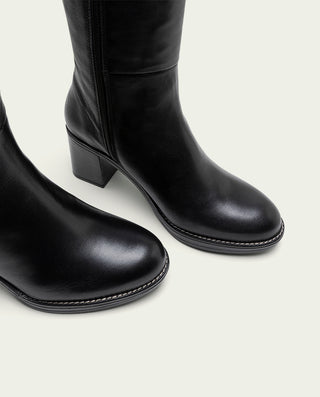 BOTAS DE PIEL DE TACÓN TRIANA NEGRO