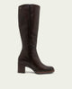 BOTAS DE PIEL DE TACÓN TRIANA MOKA