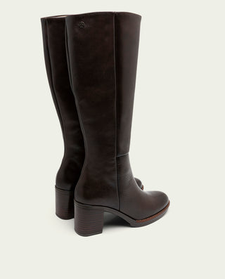 BOTAS DE PIEL DE TACÓN TRIANA MOKA