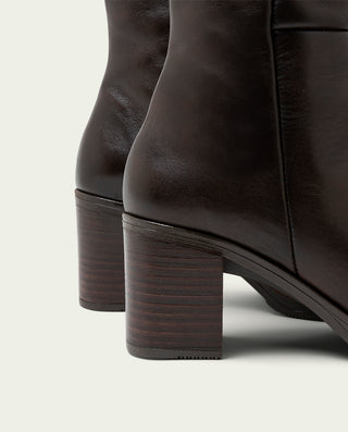 BOTAS DE PIEL DE TACÓN TRIANA MOKA