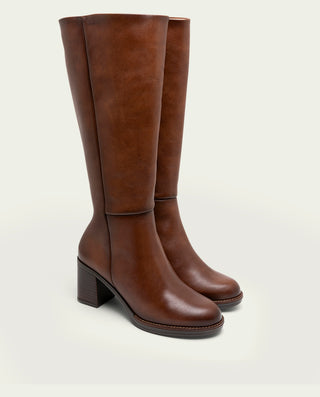 BOTAS DE PIEL DE TACÓN TRIANA CUERO