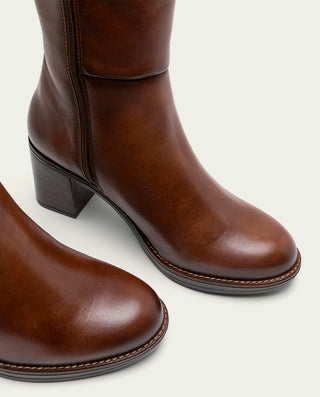 BOTAS DE PIEL DE TACÓN TRIANA CUERO