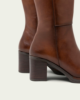 BOTAS DE PIEL DE TACÓN TRIANA CUERO
