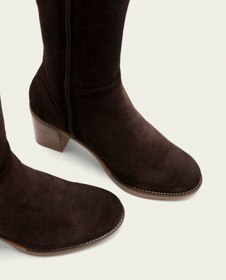 BOTAS DE PIEL DE TACÓN TINA MOKA