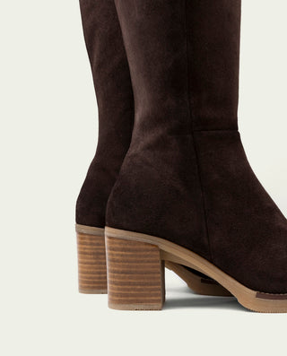 BOTAS DE PIEL DE TACÓN TINA MOKA
