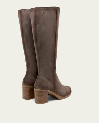 BOTAS DE PIEL DE TACÓN TINA GRIS