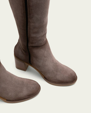 BOTAS DE PIEL DE TACÓN TINA GRIS