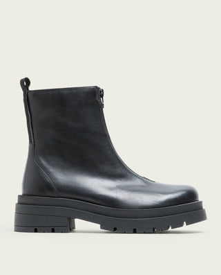 BOTINES TRACK NEGROS PIEL CON CREMALLERA NALA