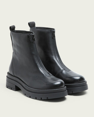 BOTINES TRACK NEGROS PIEL CON CREMALLERA NALA