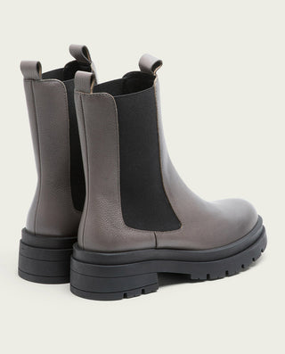 BOTINES TRACK PIEL GRISES CON ELÁSTICOS NAÍN