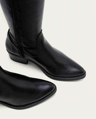 BOTAS DE PIEL CAÑA ANCHA MACARENA NEGRO
