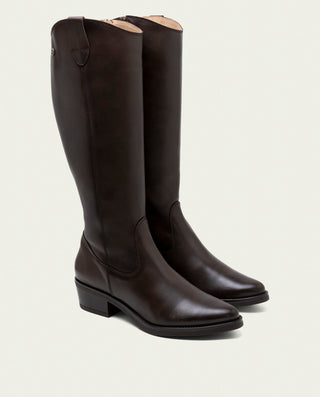 BOTAS DE PIEL CAÑA ANCHA MACARENA MOKA