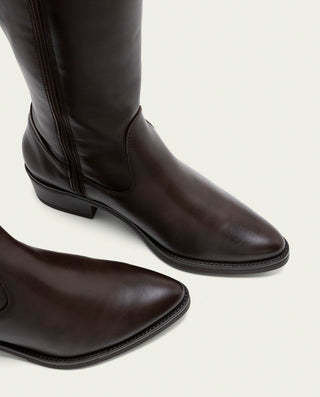 BOTAS DE PIEL CAÑA ANCHA MACARENA MOKA
