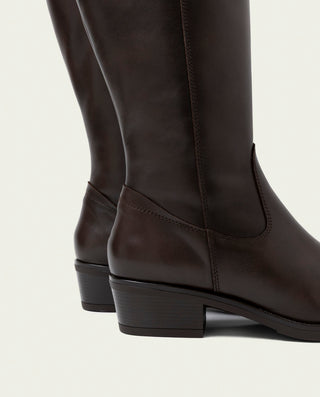 BOTAS DE PIEL CAÑA ANCHA MACARENA MOKA