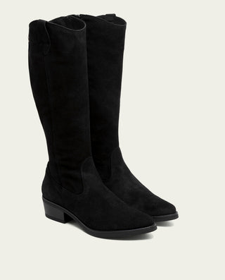 BOTAS DE PIEL CAÑA ANCHA MARIOLA NEGRO