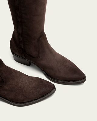 BOTAS DE PIEL CAÑA ANCHA MARIOLA MOKA
