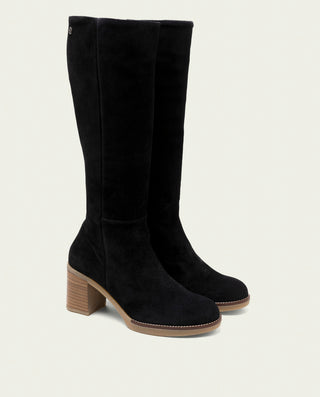 BOTAS DE PIEL DE TACÓN TELMA NEGRO