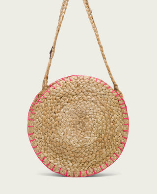 BOLSO REDONDO YUTE NATURAL FUCSIA PORTIXOL