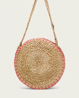 BOLSO REDONDO YUTE NATURAL FUCSIA PORTIXOL